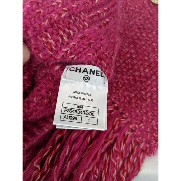 Chanel Hot Pink Luxurious Wool Mohair Blend Knit Hat Scarf Set - Picture 10 of 10